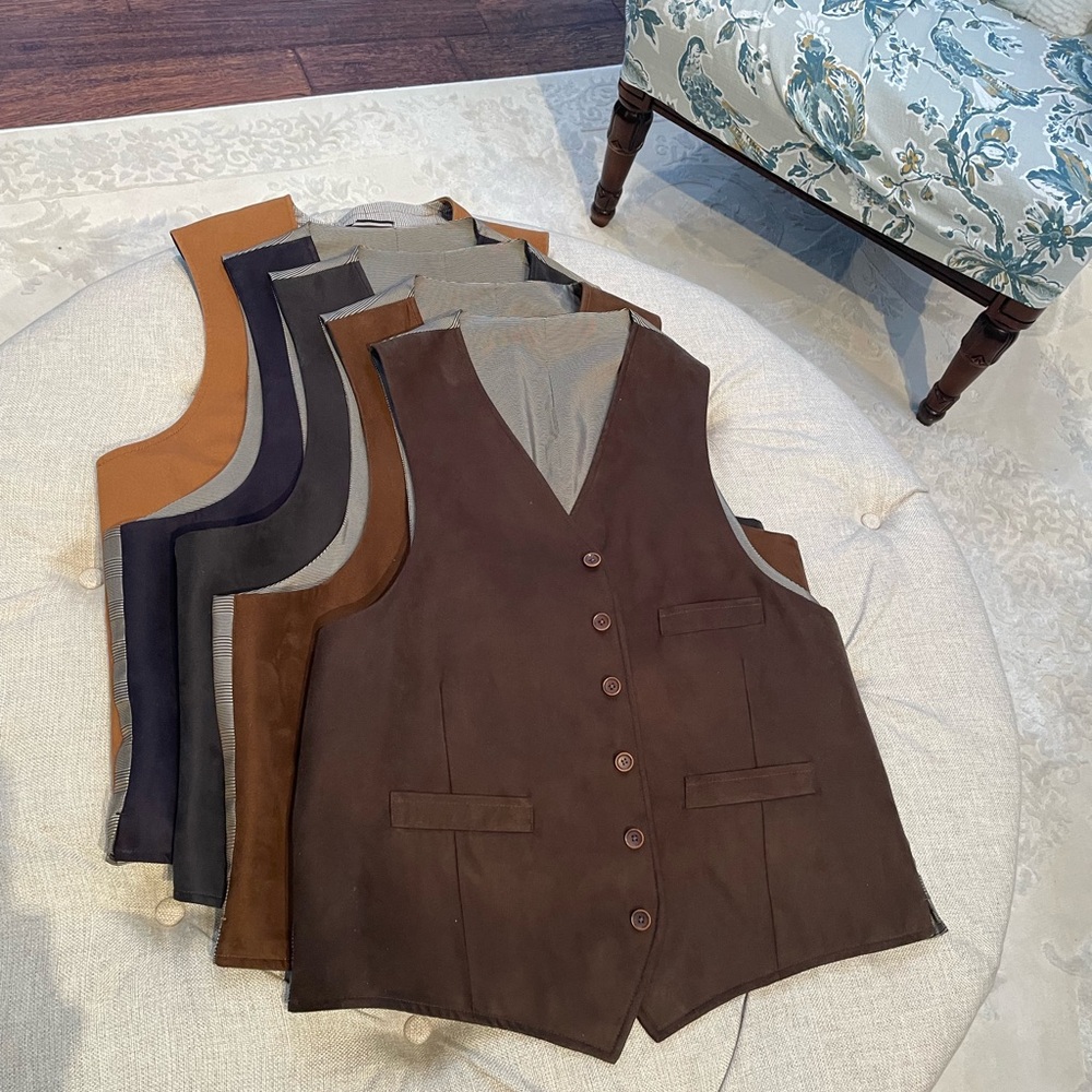 ‘Black/Brown’ Men's Classic Vests (Multiple Colors Available)